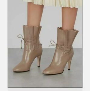 Gucci GG Boot Indya 95 Leather Ankle Short Boot